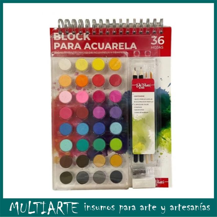 Set arte acuarelas 39 piezas Da Vinci