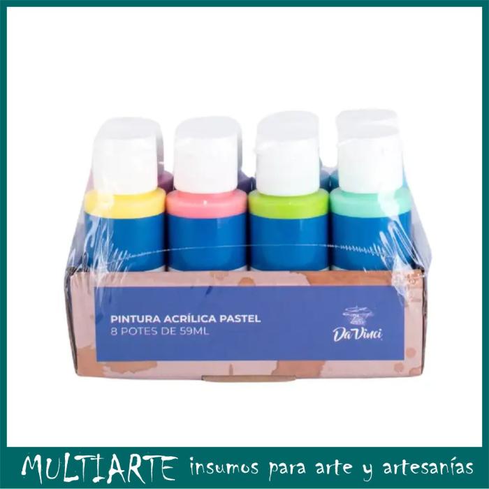 Set de Pintura Acrilica x 8 colores pasteles 59ml Da Vinci