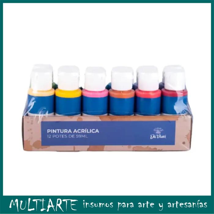 Set de Pintura Acrilica x 12 colores 59ml Da Vinci