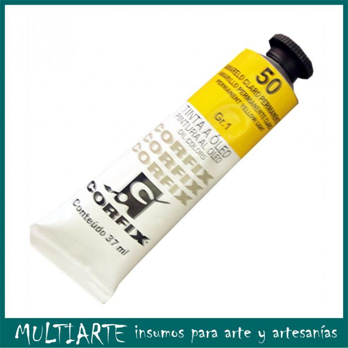 Pintura al óleo Nº 050 Amarillo Claro Permanente 37ml CORFIX