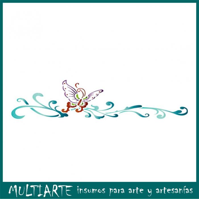 Stencil Litoarte reutilizable 8,5 x 28,5 cms STE-103