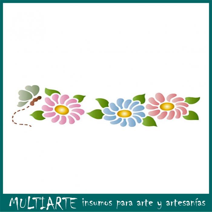 Stencil Litoarte reutilizable 8,5 x 28,5 cms STE-107