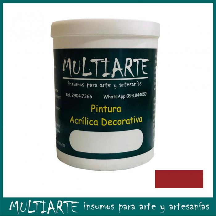 Pintura acrilica al agua Bermellon 1 litro Multiarte