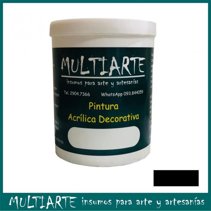 Pintura acrilica al agua Negro 1 litro Multiarte