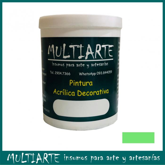 Pintura acrilica al agua Verde Manzana 1 litro Multiarte