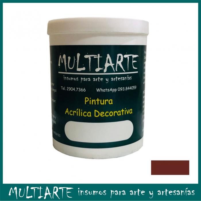 Pintura acrilica al agua Rojo Oxido 1 litro Multiarte