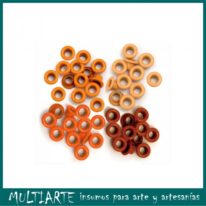 Ojalillos de aluminio 3/16'' (0.5cms) 60 unidades We R Naranja 41574-9