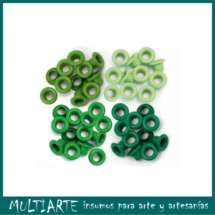 Ojalillos de aluminio 3/16'' (0.5cms) 60 unidades We R Verde 41576-3