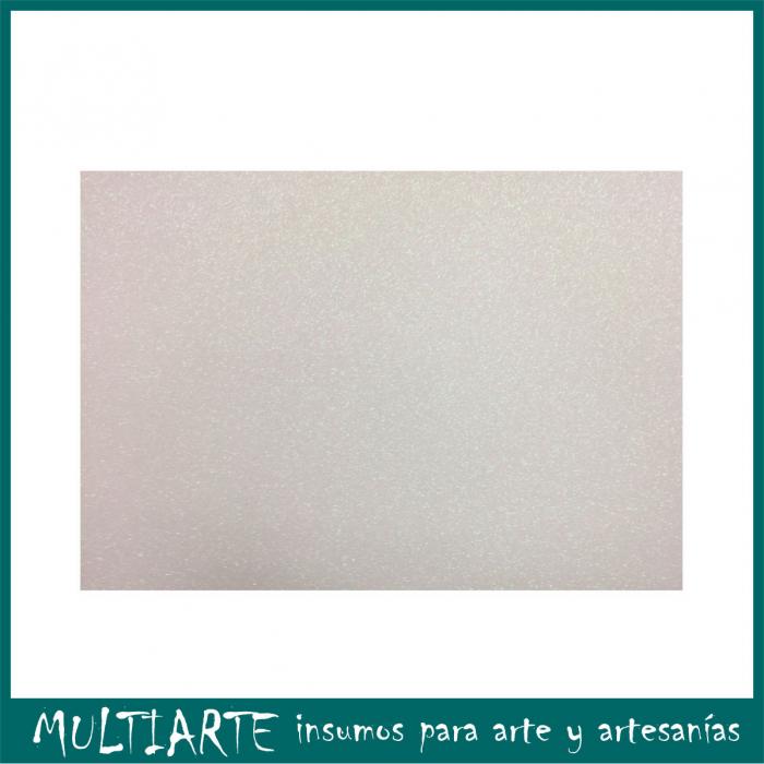 Plancha de Goma eva con Glitter Blanco 60 x 40 cms