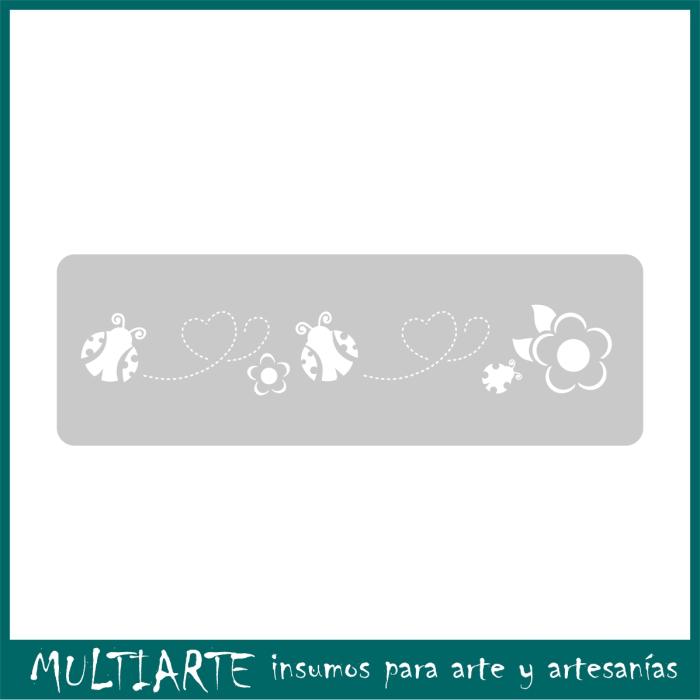 Stencil EQarte reutilizable 4,5 x 30cms Chicos 709