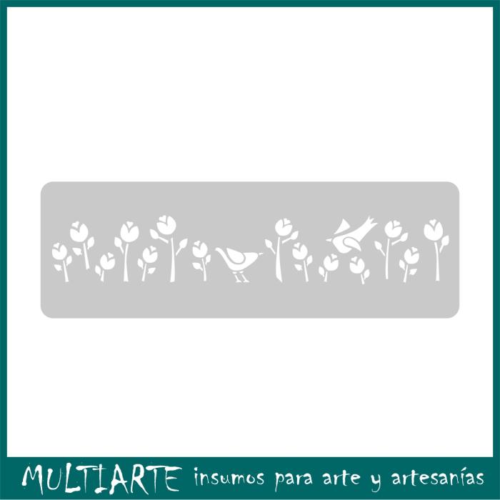 Stencil EQarte reutilizable 4,5 x 30cms Chicos 711