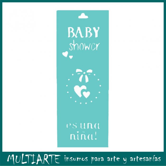 Stencil Proyectarte 07.5 x 20 cms Baby Shower Nena CS291