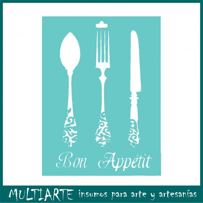 Stencil Proyectarte 15 x 20 cms Bon Appetit CS336