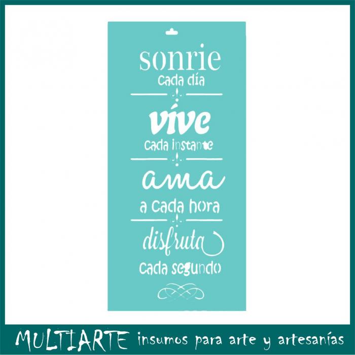 Stencil Proyectarte 16 x 35 cms Sonrie CS305