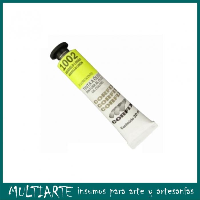 Pintura al óleo Nº 1002 Amarillo Limon Fluorescente 20ml CORFIX