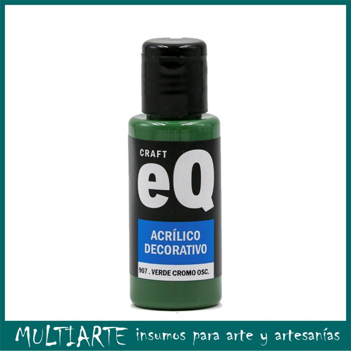 Pintura decorativa EQarte 50ml 907 Verde Cromo Oscuro