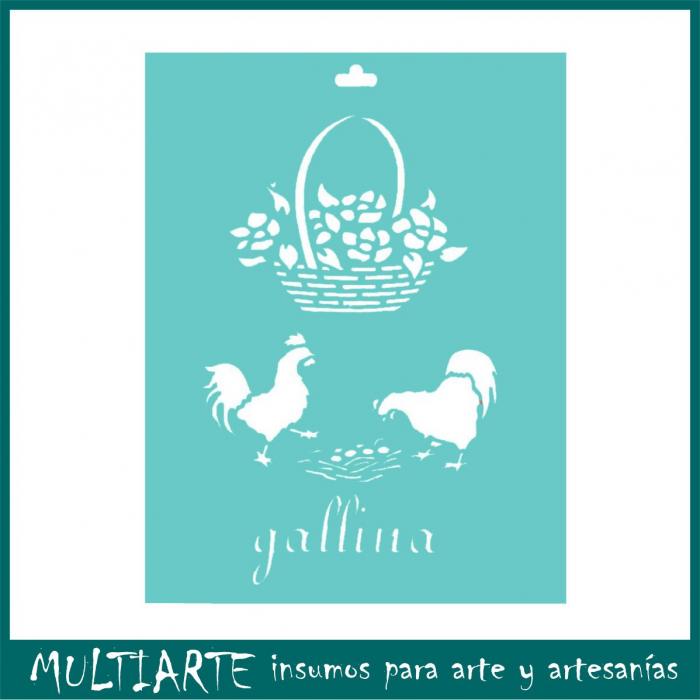 Stencil Proyectarte 15 x 20 cms Gallina CS266